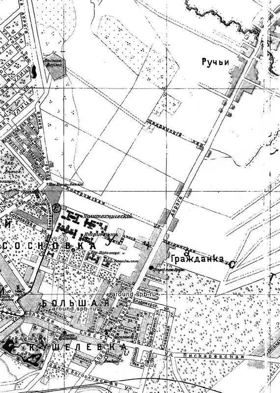 Гражданка на карте Петербурга и пригородов 1916 года В 1712 году Петр I - фото 121