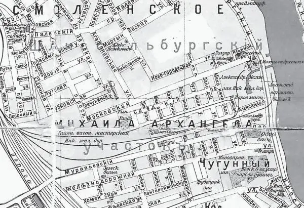 Село Михаила Архангела на карте Петрограда 1916 г Именно на этом заводе был - фото 140
