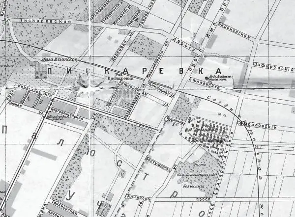 Пискаревка на карте Петрограда 1916 г Вообще на этой даче сухой большею - фото 195