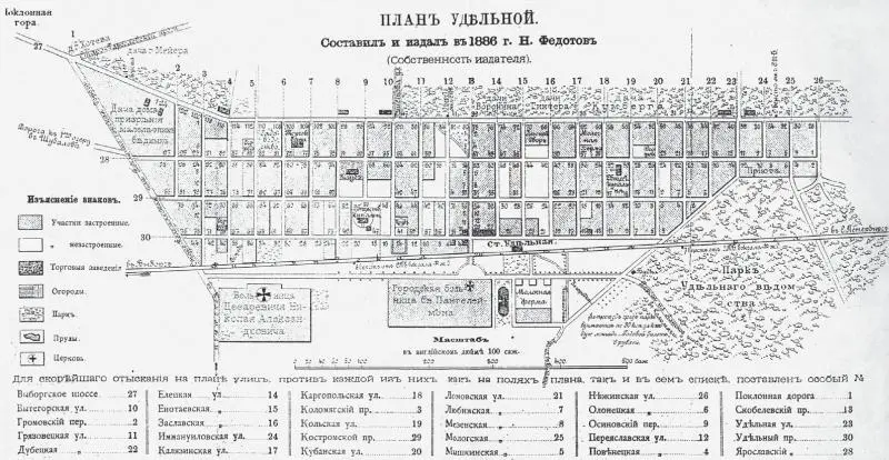 План Удельной составленный и изданный в 1886 г Н Федотовым Удельная на - фото 272