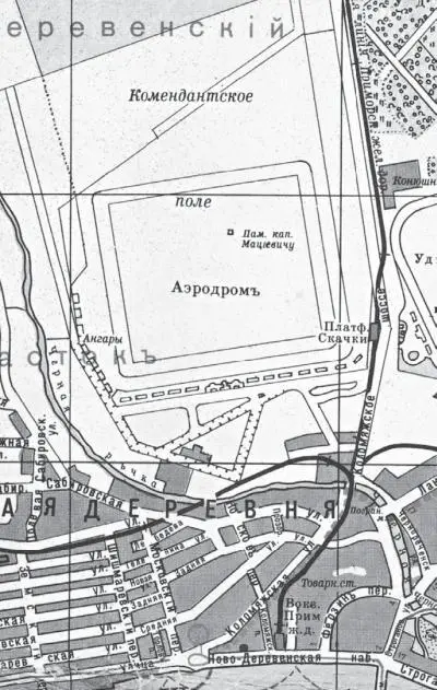 Аэродром на Комендантском поле на карте Петербурга 1914 г Окрестности - фото 88