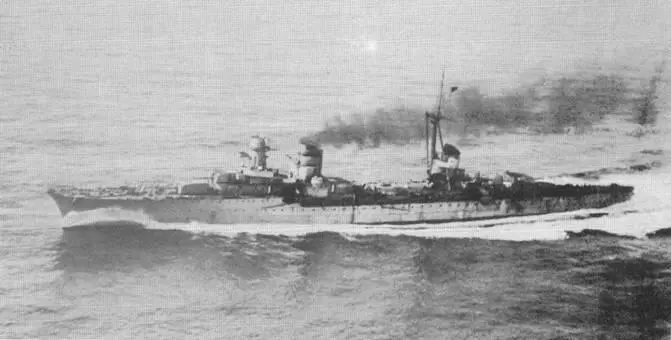 Легкий крейсер Раймондо Монтекукколи во время ходовых испытаний 1935 г - фото 76