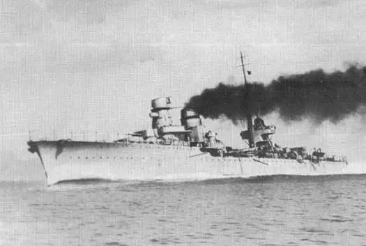 Легкий крейсер Раймондо Монтекукколи во время ходовых испытаний 1935 г - фото 77