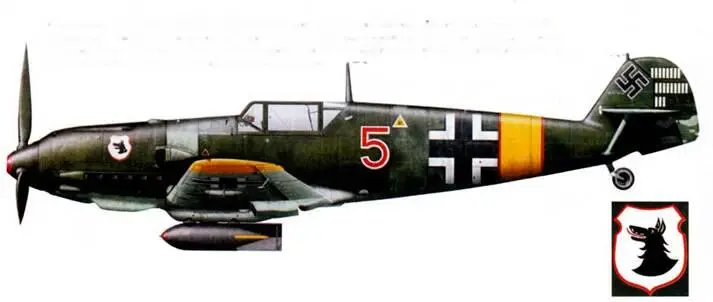 Messerschmitt Bf 109 E4B Красная 5 WNr 3605 пилот оберфельдфебель - фото 219