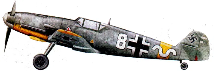 Messerschmitt Bf 109F4 Белая 8 WNr 7017 из 7JG 52 Стандартный камуфляж - фото 220