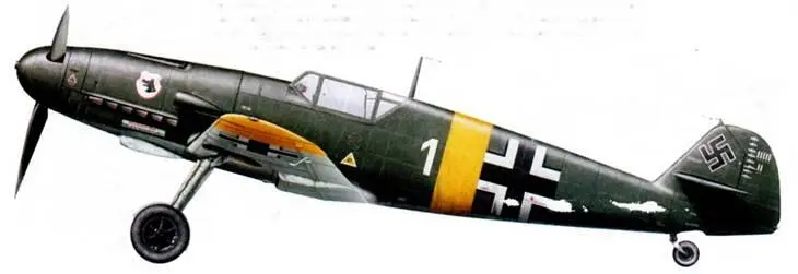 Messerschmitt Bf 109F4 WNr 8334 Белая 1 оберлейтенанта Фольфдитера Хью - фото 221