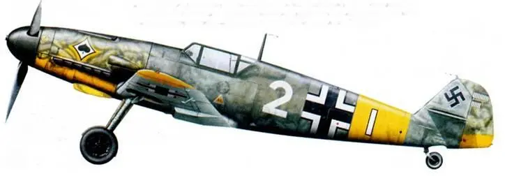 Messerschmitt Bf 109F Белая 2 WNr 6702 Германа Ньюхоффа из 7JG 53 - фото 222