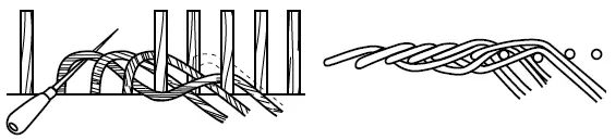 Рис 8 Плетение кромочных загибок в три пары прутьев Второй вариантБерут - фото 15