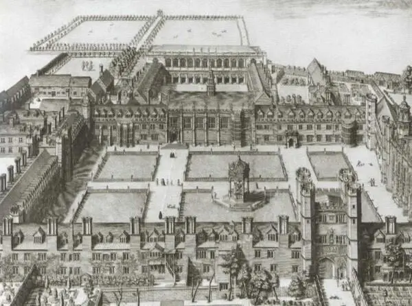 Тринитиколледж в Кембридже Гравюра Д Логгана 1690 г Кембриджский - фото 28