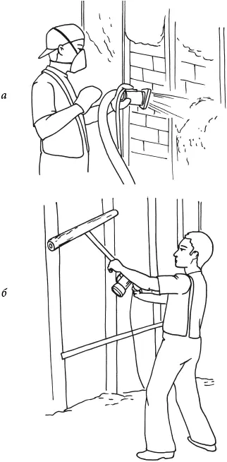 Рис 20 Устройство теплоизоляционного слоя из эковаты а пневмонапыление б - фото 36