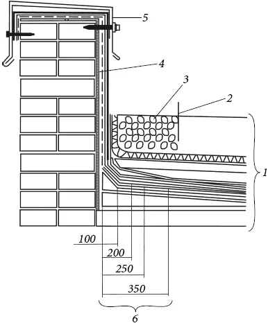 Рис 42 Изоляция примыкания озелененной кровли к парапету размеры в мм 1 - фото 70