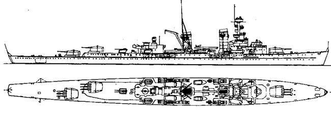 Легкий крейсер Карлсруэ 1940 г Наружный вид и вид сверху Крейсер - фото 81