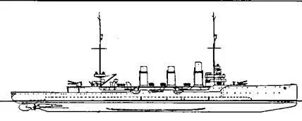 Наружный вид легких крейсеров типа Пиллау 1917 г Легкий крейсер - фото 46