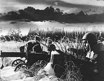 Пулеметчики с Максимом 1941 г Крюково полностью очищается от противника - фото 81