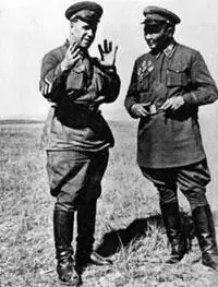 Комкор Георгий Жуков и монгольский маршал Чойбалсан ХалхинГол 1939 В полном - фото 340