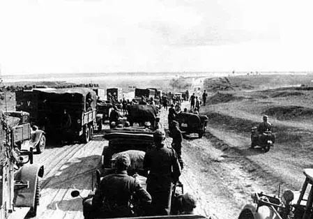 Колонна наступающих немецких войск под Новгородом Август 1941 г 17 - фото 452