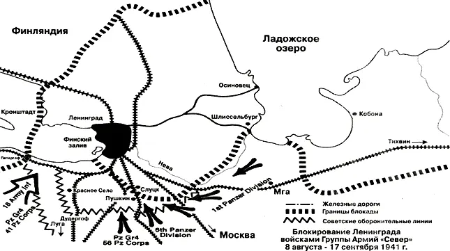 Немецкие войска прорвавшись через Мгу выходят к Ладожскому озеру и овладевают - фото 495
