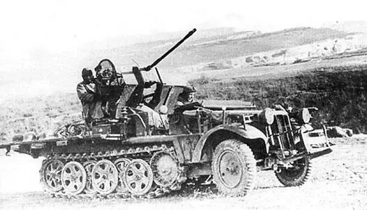 Немецкая 20мм зенитная самоходная установка SdKfz 104 в горах Крыма 1942 г - фото 97