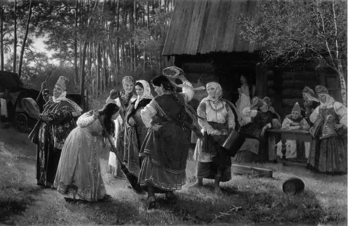 А Корзухин Девичник 1889 г В народных свадебных обрядах о девичестве - фото 182