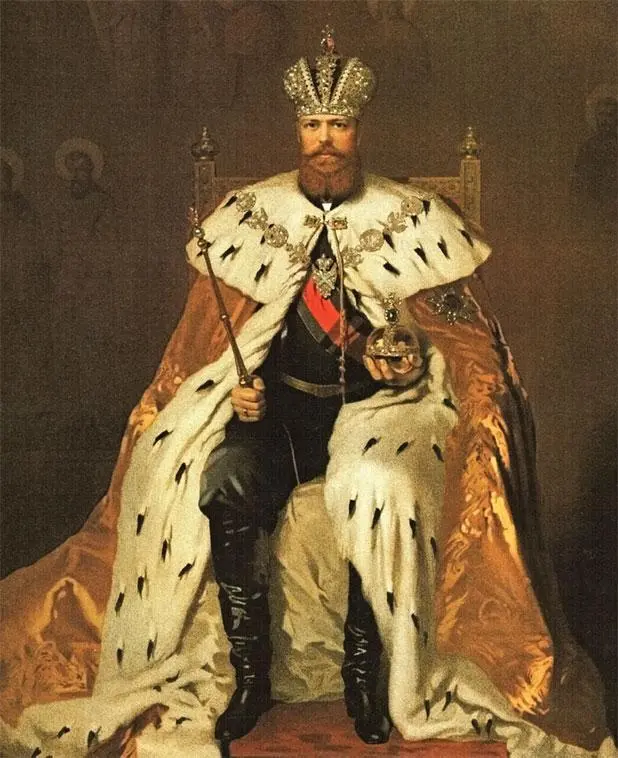 Император Александр III Александрович в коронационной одежде 15 мая 1883 года - фото 147