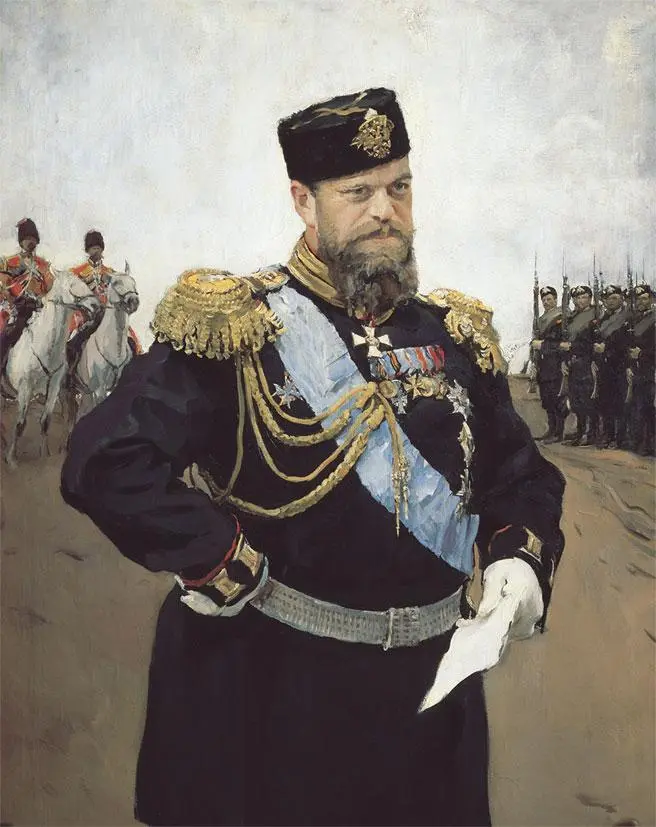 Император Александр III Александрович на манёврах Художник В А Серов В - фото 150