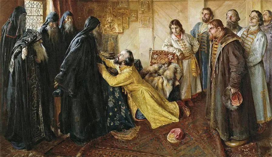 Царь Иоанн IV Васильевич Грозный просит игумена Кирилла благословить его в - фото 17