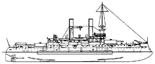 Броненосец Айова 1897 г Наружный вид Несколько вогнутые обводы - фото 59