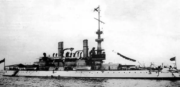 Броненосец Индиана в конце 1890х Броненосец Массачусетс во время войны - фото 87