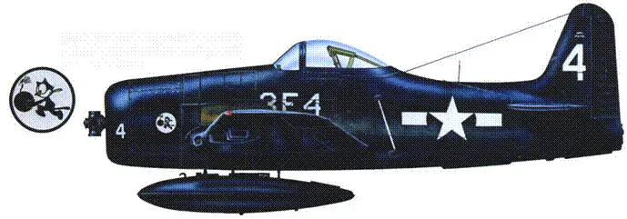 F8F1 BuNo 95001 из состава VF3 летчиклейтенант Милка Гранит начало - фото 161