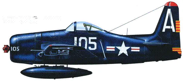 F8F2 из состава VF151 авианосец USS BOXER 1950 год FSF1B Биркэт из - фото 164