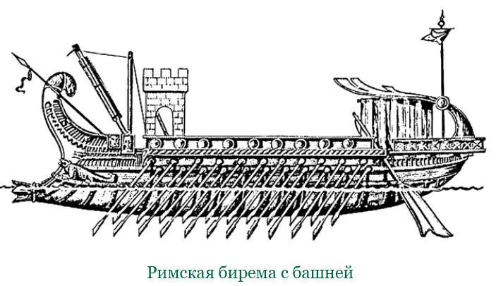 11 На правом фланге у Цезаря был один родосский корабль находившийся далеко от - фото 109