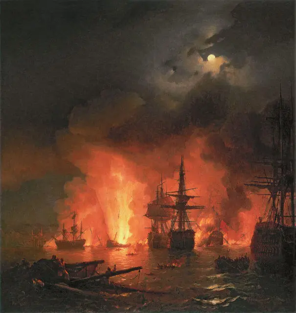 Чесменскии бой в ночь с 25 на 26 нюня 1770 года 1848 Национальная картинная - фото 51