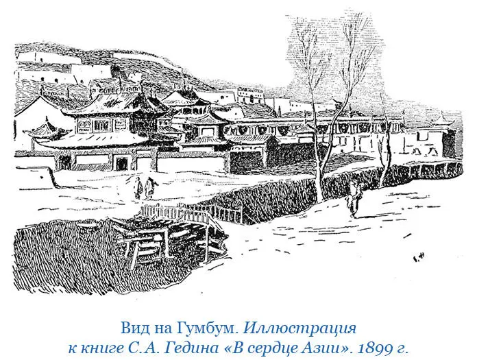 Местами берега оврага украшены тополевыми рощами но в общем Гумбум беден - фото 119