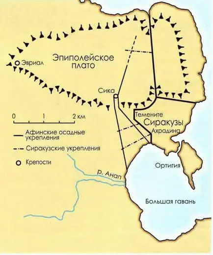 Афинская блокада Сиракуз не привела к успеху Построив круговое укрепление на - фото 25
