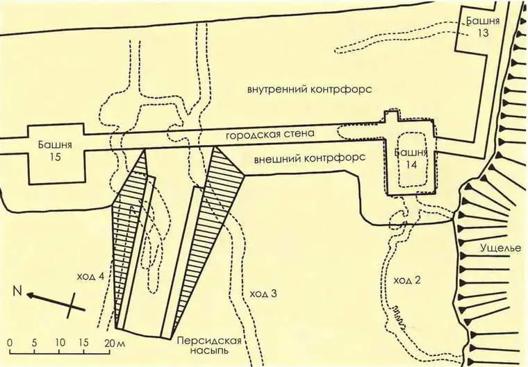 План персидских осадных укреплений при ДураЕвропос Запутанная система - фото 134