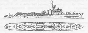 Миноносец ТА23 Наружный вид и вид сверху 1944 г Миноносец ТА25 - фото 75