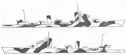 Эскадренный миноносец Антонио да Ноли Апрель 1942 г Схема камуфляжной - фото 21