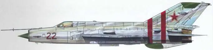 Ми Г21 СМ красный 22 из состава ВВС СССР август 1968 года Две красные - фото 231