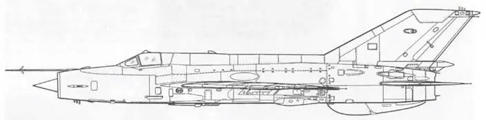 МиГ21МФ Внешне МиГ21МФ отличался от ранних МиГ21СММустановкой зеркала - фото 7