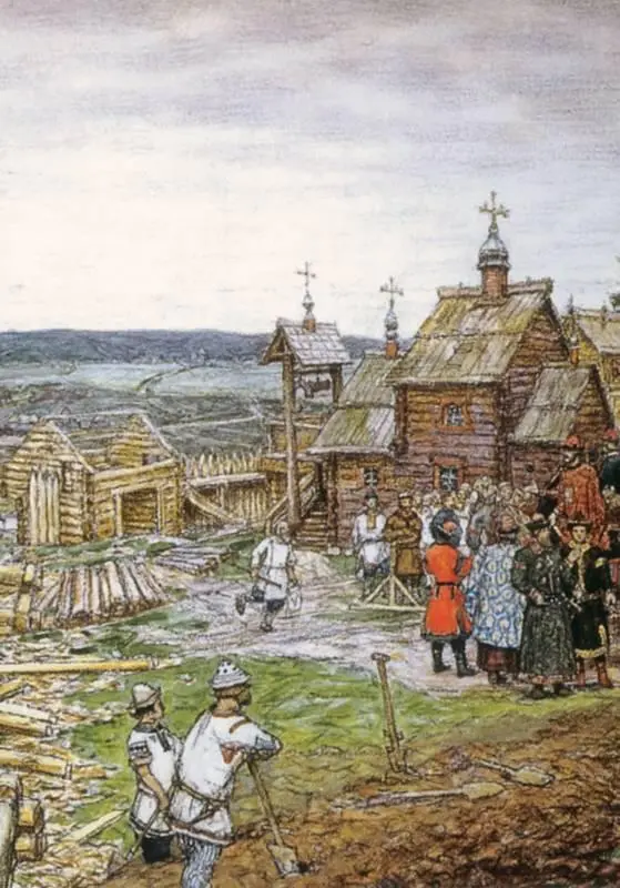 Основание Москвы Постройка первых стен Кремля Юрием Долгоруким 1156 г - фото 49