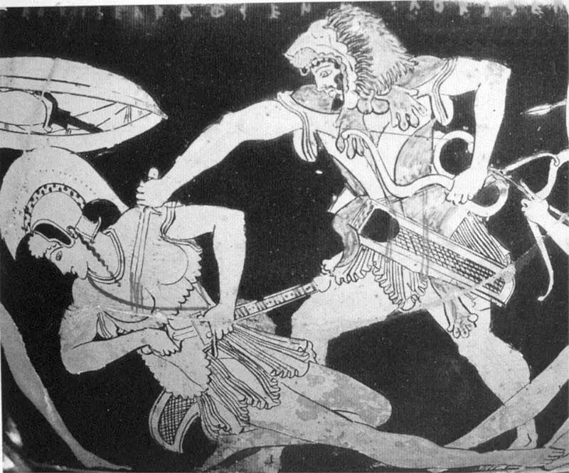 Рис 19 Геракл и амазонка Античная керамика В легенде не сказано что отряд - фото 19