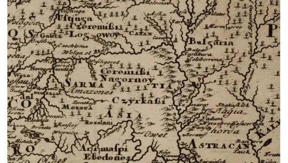 Рис 28 Sarmatia Europea in map of Scythia 1697 Карта изданая в 1697 г на - фото 28