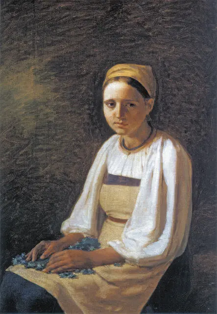 АЛЕКСЕЙ ВЕНЕЦИАНОВ Крестьянка с васильками 1830е Государственная - фото 153