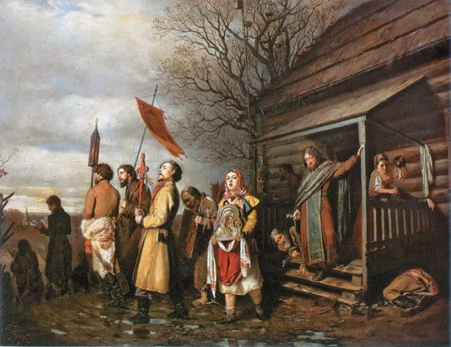 ВАСИЛИЙ ПЕРОВ Сельский крестный ход на Пасхе 1861 Государственная - фото 197