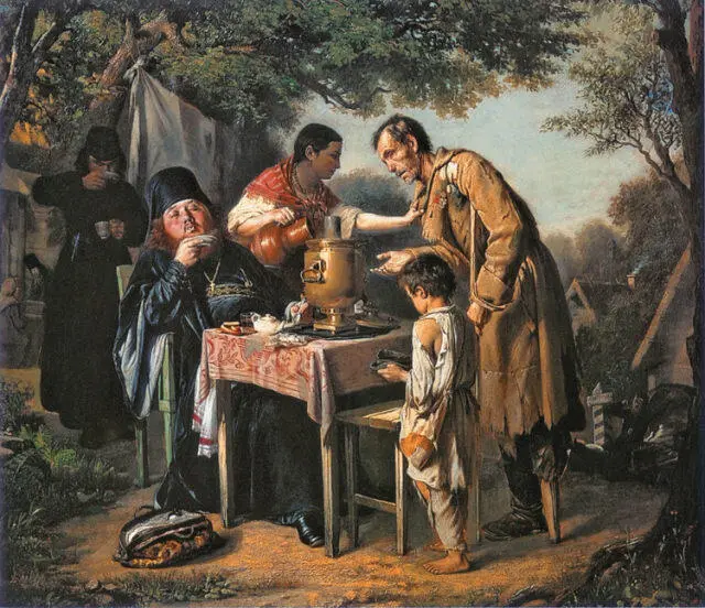 ВАСИЛИЙ ПЕРОВ Чаепитие в Мытищах 1862 Государственная Третьяковская галерея - фото 198