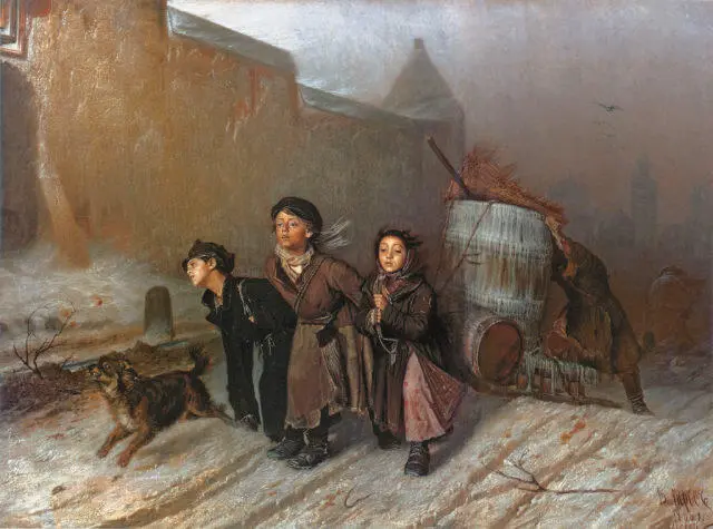 ВАСИЛИЙ ПЕРОВ Тройка Ученикимастеровые везут воду 1866 Государственная - фото 200