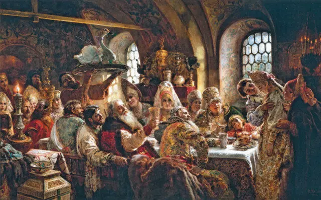 КОНСТАНТИН МАКОВСКИЙ Свадебный боярский пир в XVII веке 1883 Музей Хиллвуд - фото 237