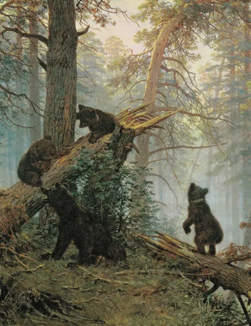 ИВАН ШИШКИН Утро в сосновом лесу Фрагмент ИВАН ШИШКИН Зима 1890 - фото 318