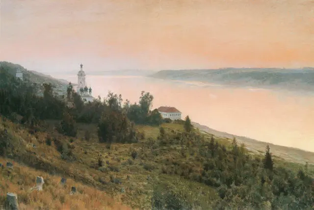 ИСААК ЛЕВИТАН Вечер Золотой Плёс 1889 Государственная Третьяковская - фото 344