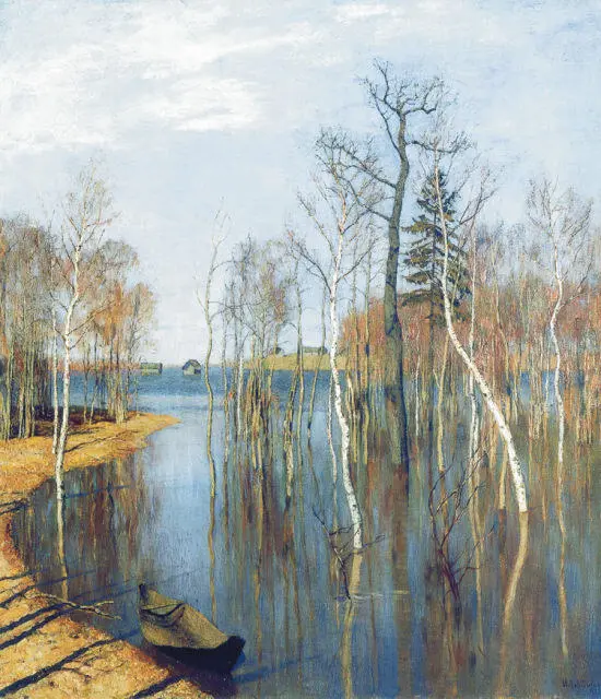 ИСААК ЛЕВИТАН Весна большая вода 1897 Государственная Третьяковская - фото 352